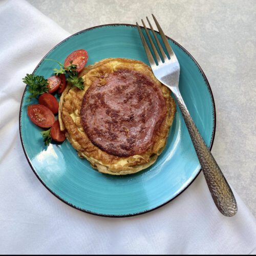 Corn Tortilla with Egg & Salami - Healthy, Easy Home Cooking - Recipes