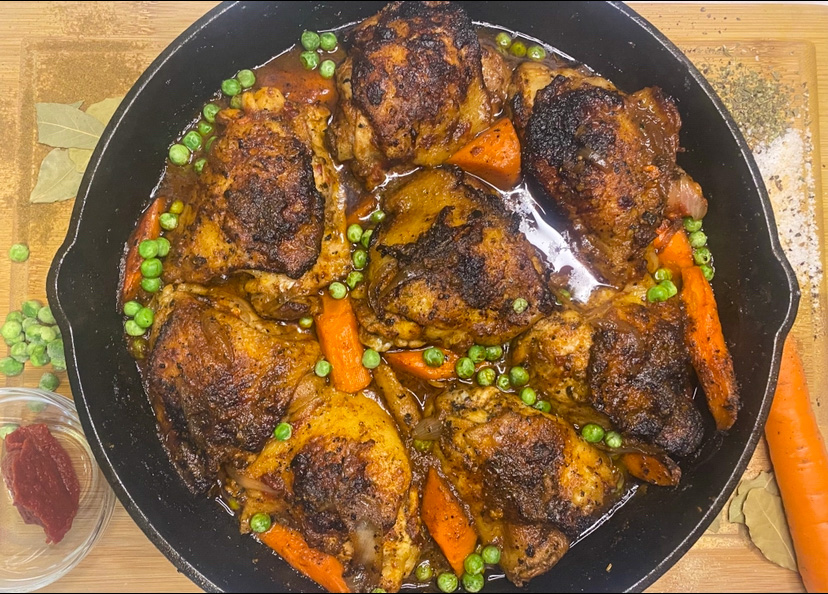 Stew Chicken with Peas and Carrots