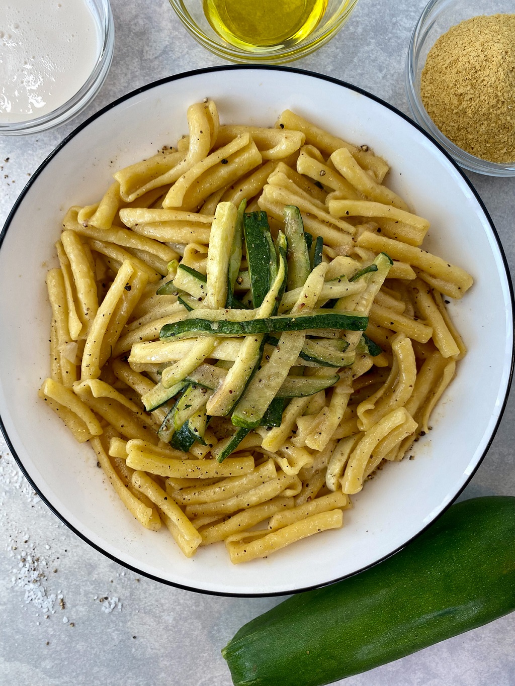 Cheesy Casarecce Pasta with Zucchini